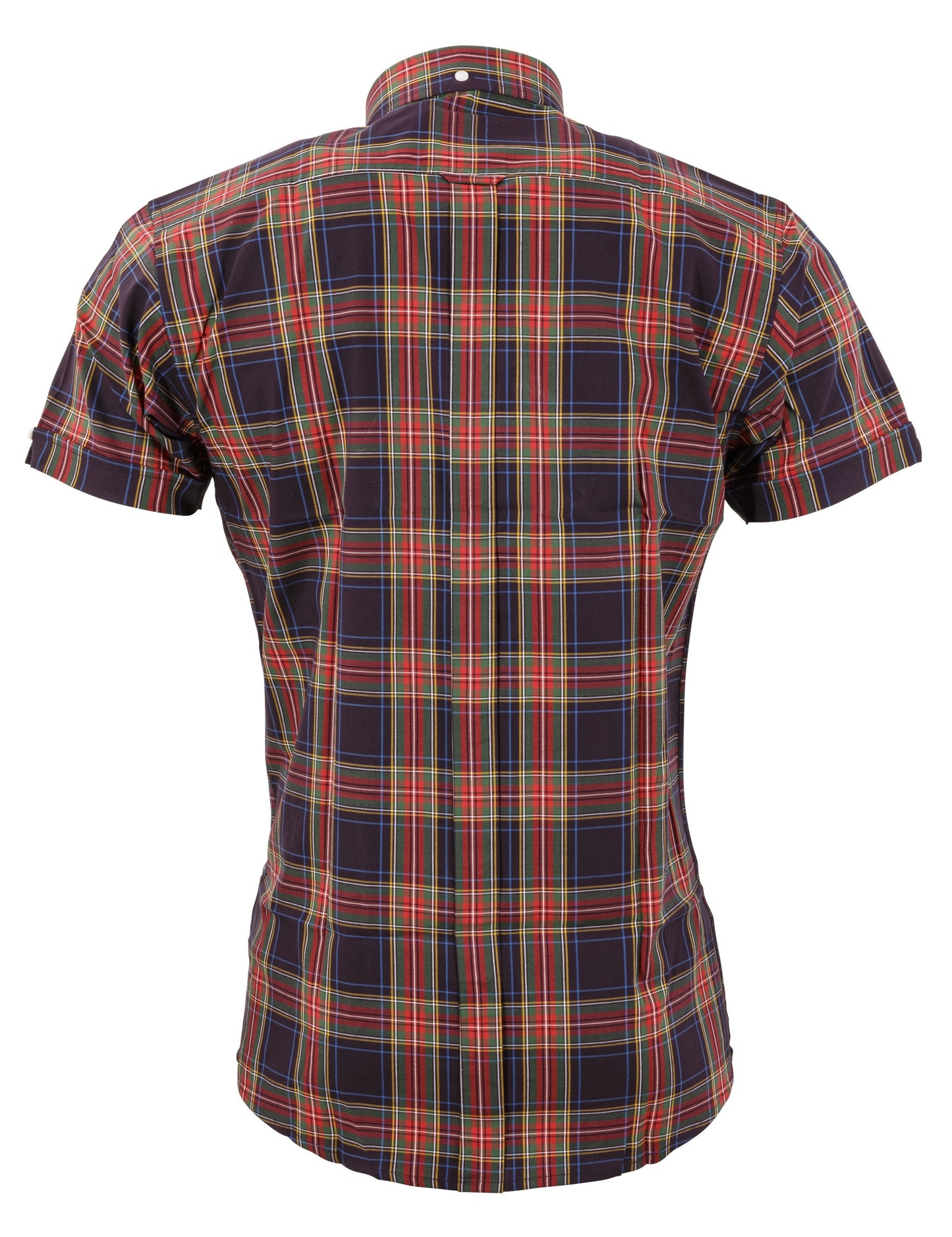 Relco Mens Navy Blue Check Short Sleeved Vintage/Retro Button Down Shirts