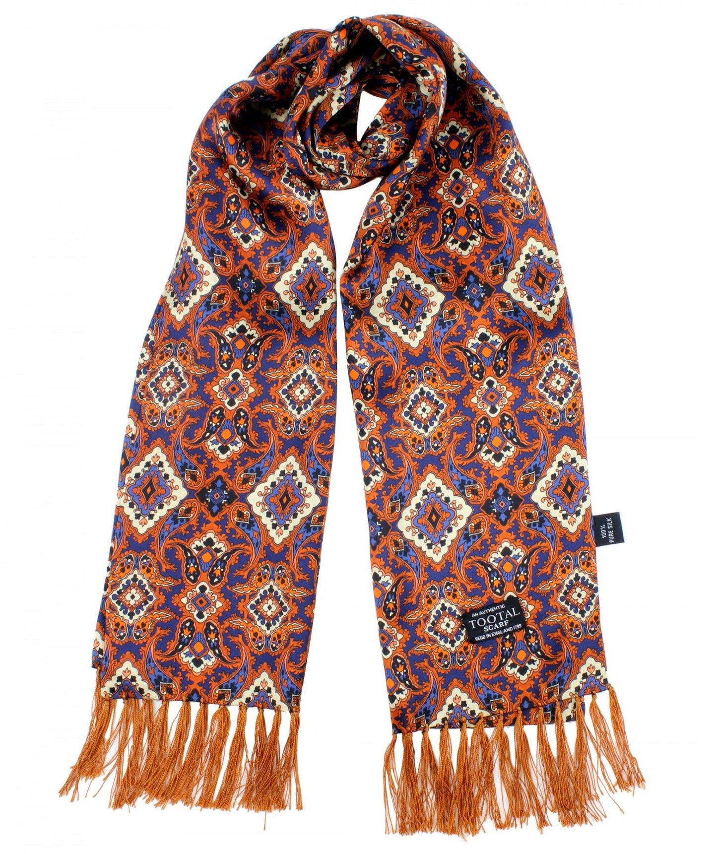 Tootal Mens Retro Paisley Print 100% Silk Scarves