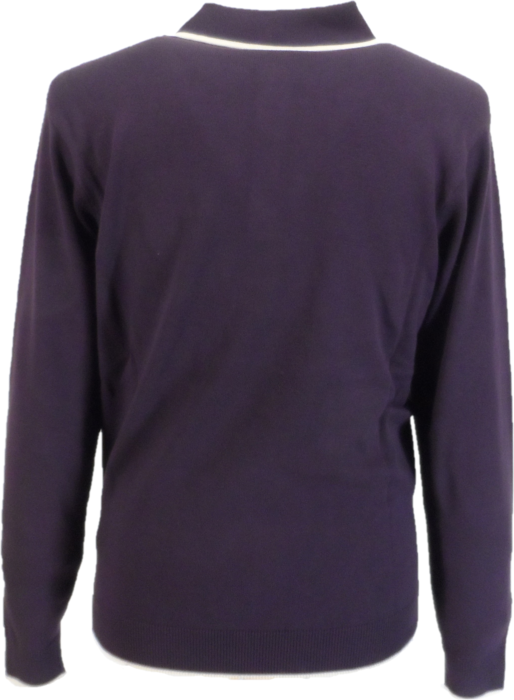 Gabicci Vintage Mens Lineker Grape Knitted Polo