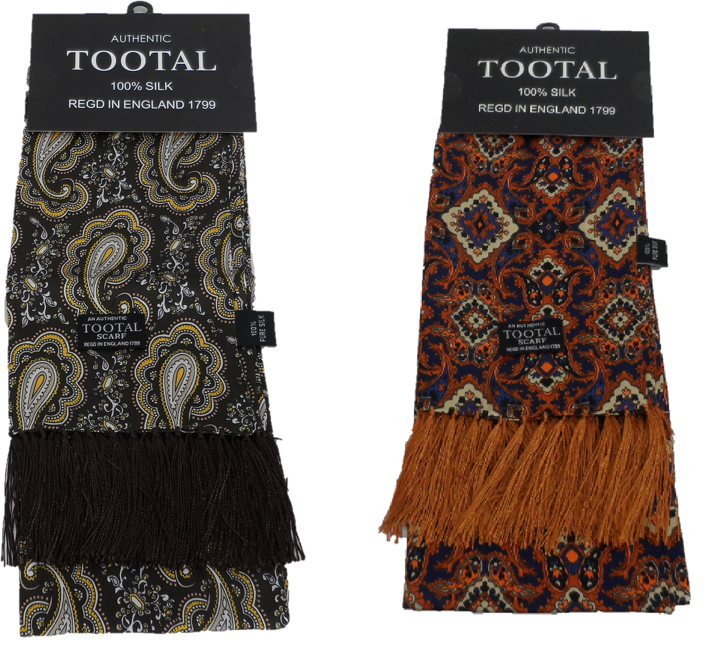 Tootal Mens Retro Paisley Print 100% Silk Scarves