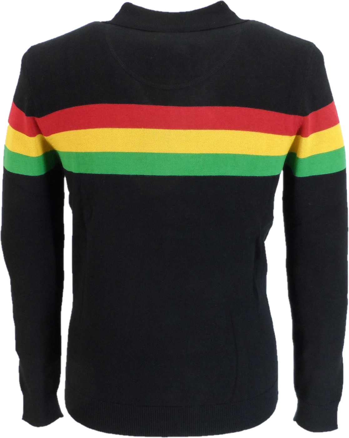Trojan Mens Black Zip Up Stripe Cardigan