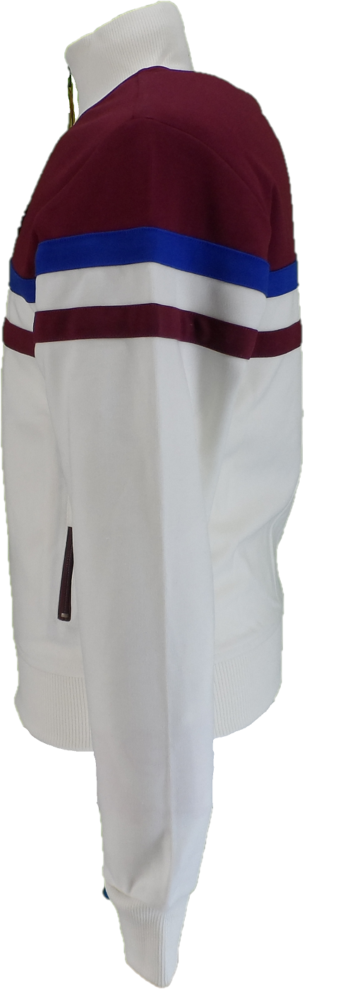 Trojan Mens Ecru Panel Stripe Track Tops