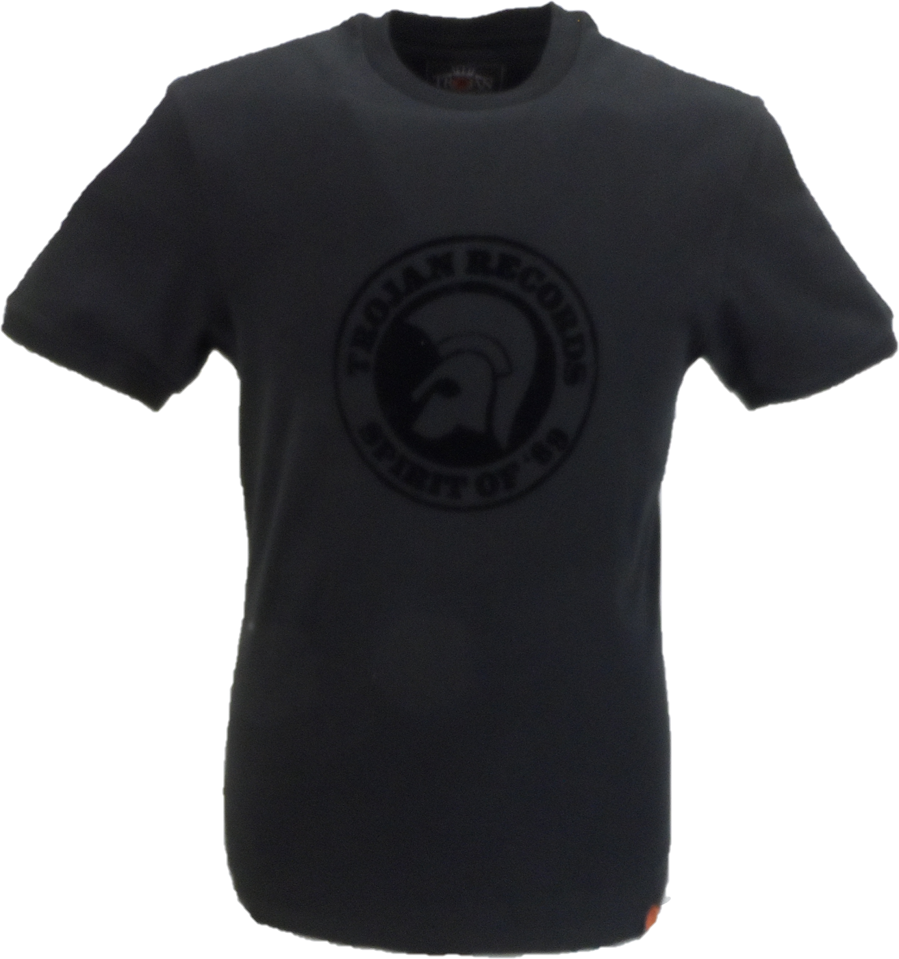 Trojan Records Mens Black Spirit of 69 100% Self Flock T-Shirt