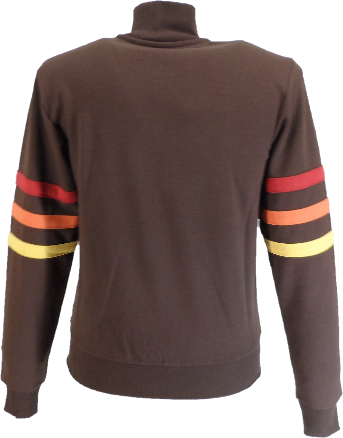 Trojan Mens Chocolate Brown Sleeve Stripe Zip Track Tops