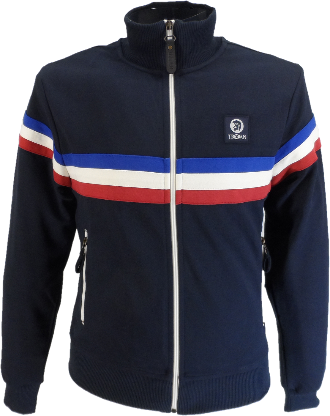 Trojan Mens Navy Blue 3 Stripe Track Tops