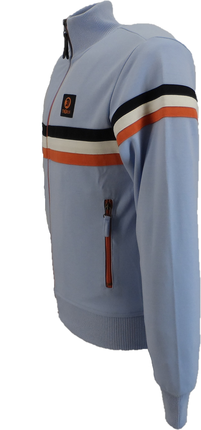 Trojan Mens Powder Blue Twin Stripe Track Tops