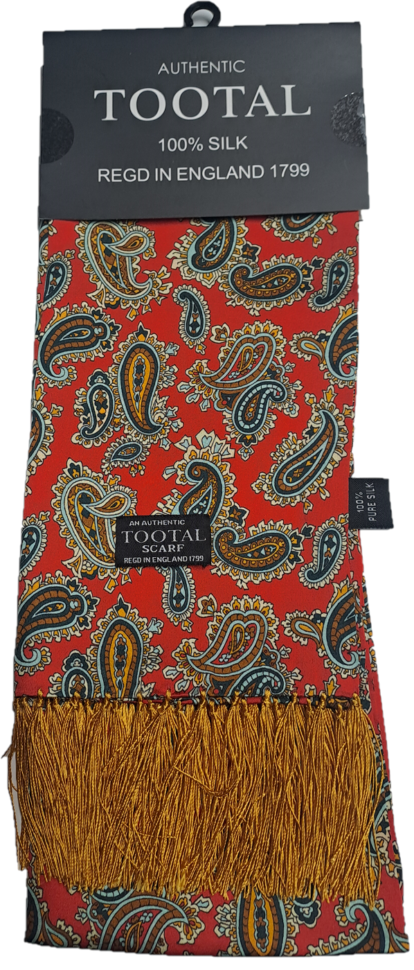 Tootal Mens Retro Paisley Print 100% Silk Scarves