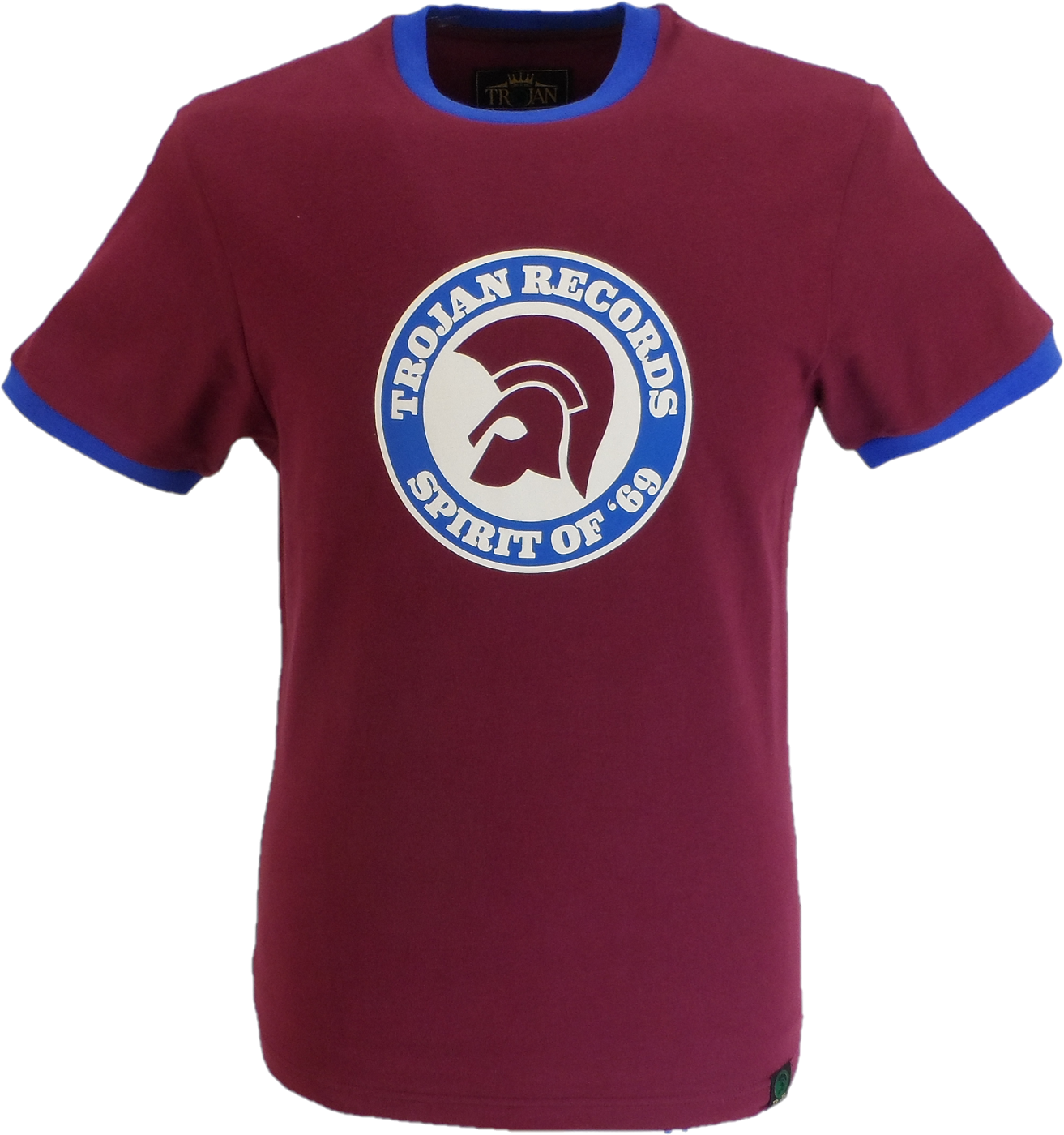 Trojan Records Mens Port Red Spirit of 69 100% Cotton Peach T-Shirt