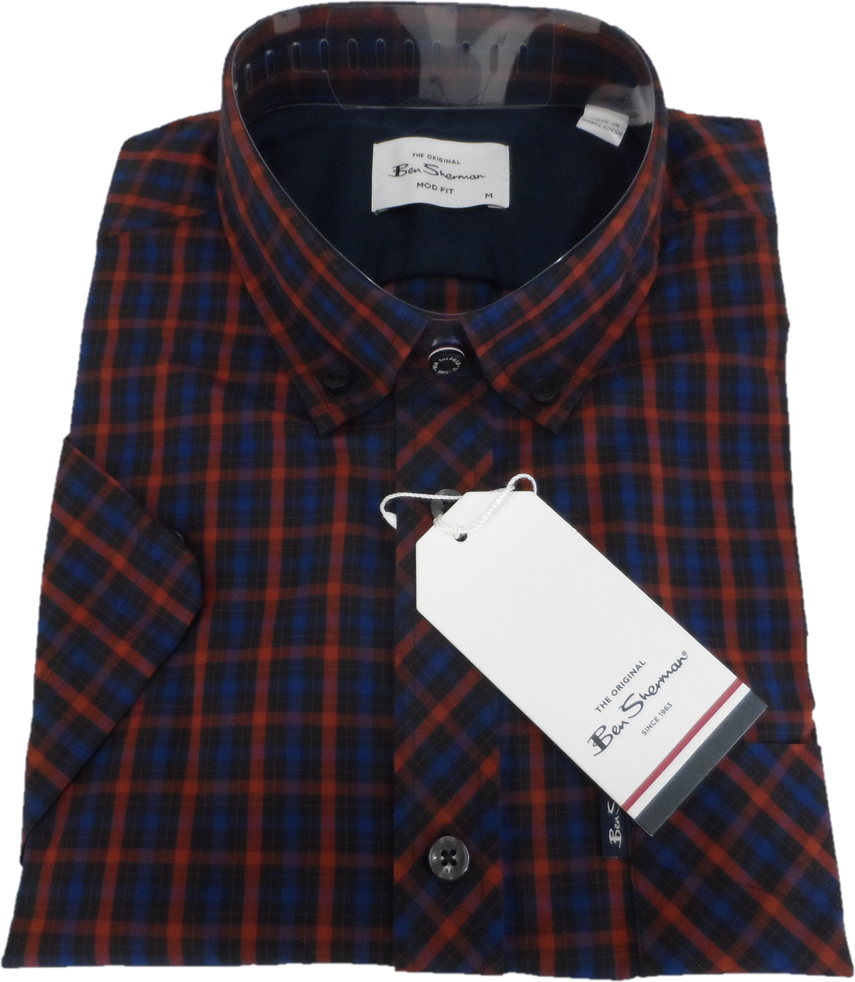 Ben Sherman Mens Sienna Signature House Check Short Sleeved Shirts