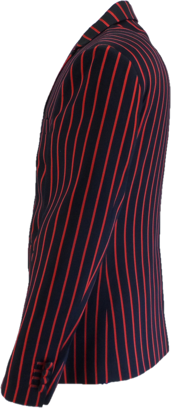 Mens Classic Retro Navy Blue/Red Boating Blazer Jacket