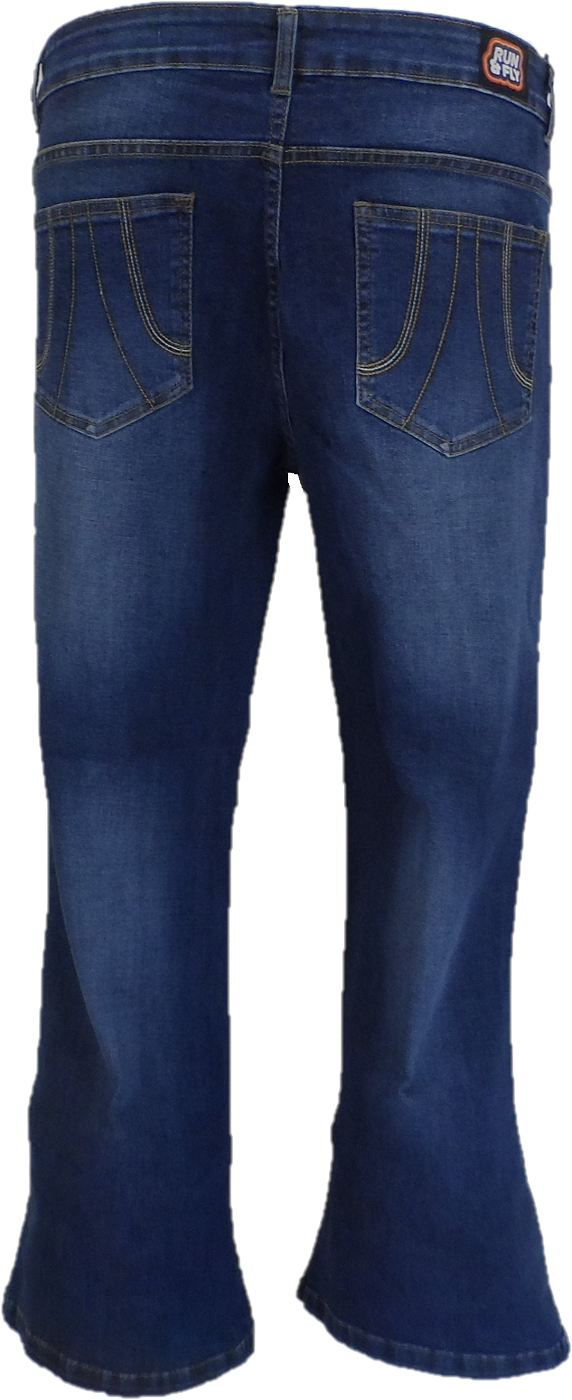 Run & Fly Mens Distressed Denim Bell Bottom Flares Jeans