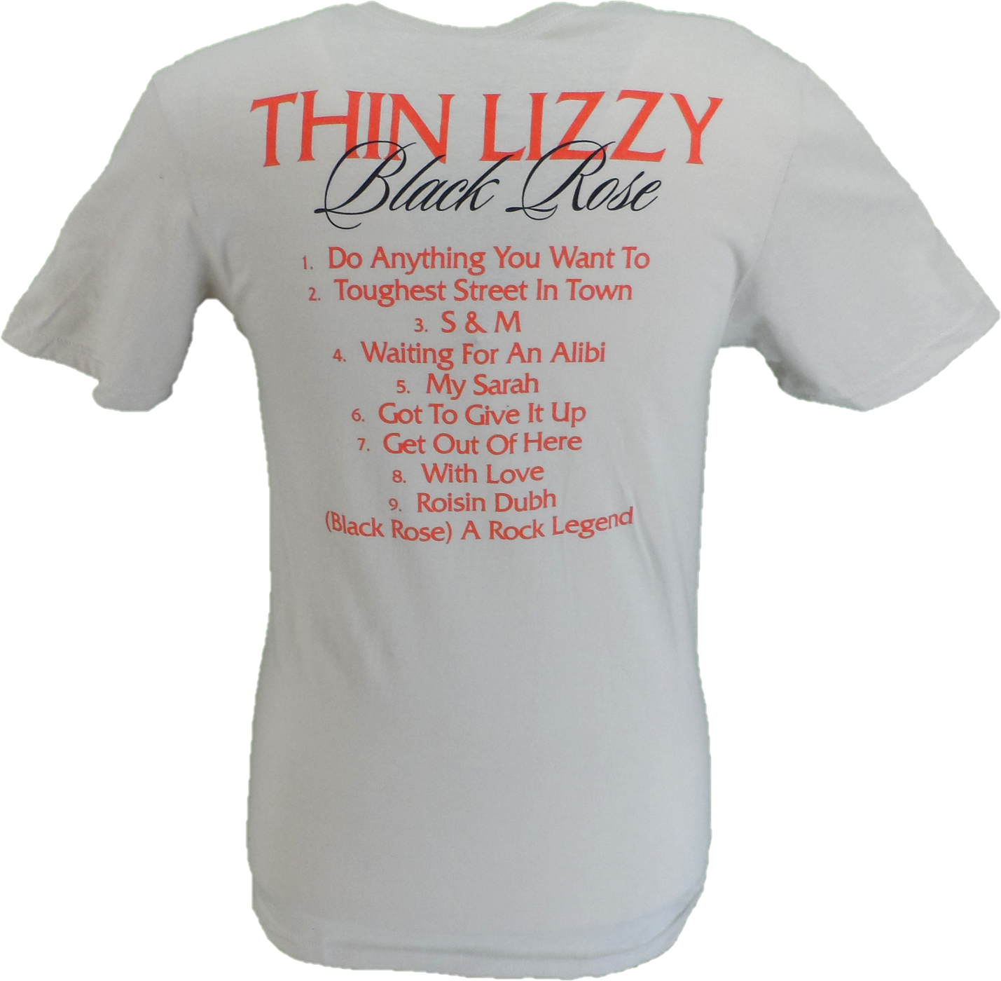 Mens Thin Lizzy Black Rose Tracklist (Back Print)T Shirt