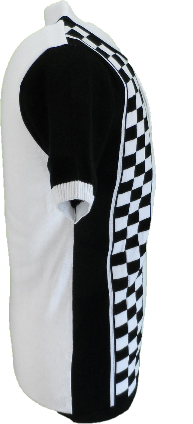 Madcap England Mens Maytal Mod Ska Check Stripe Polo