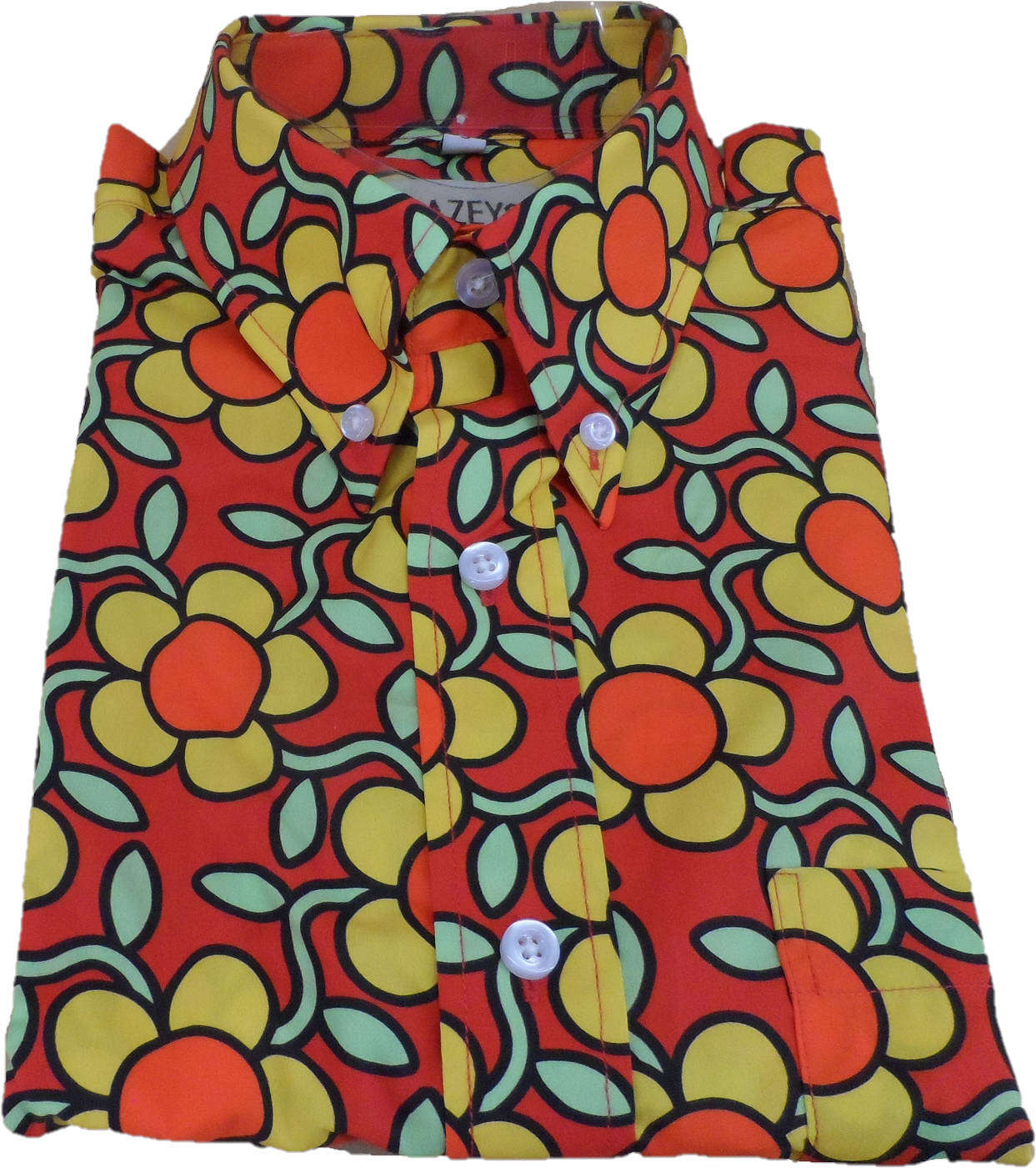 Mens 70S Psychedelic Multi Floral Shirt