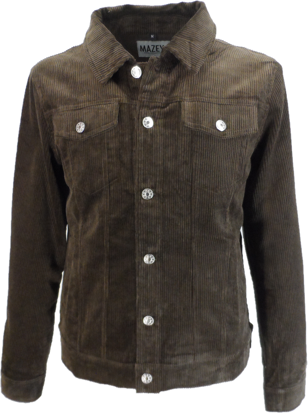 Mens 60s Retro Vintage Cord Western Brown Trucker Jacket