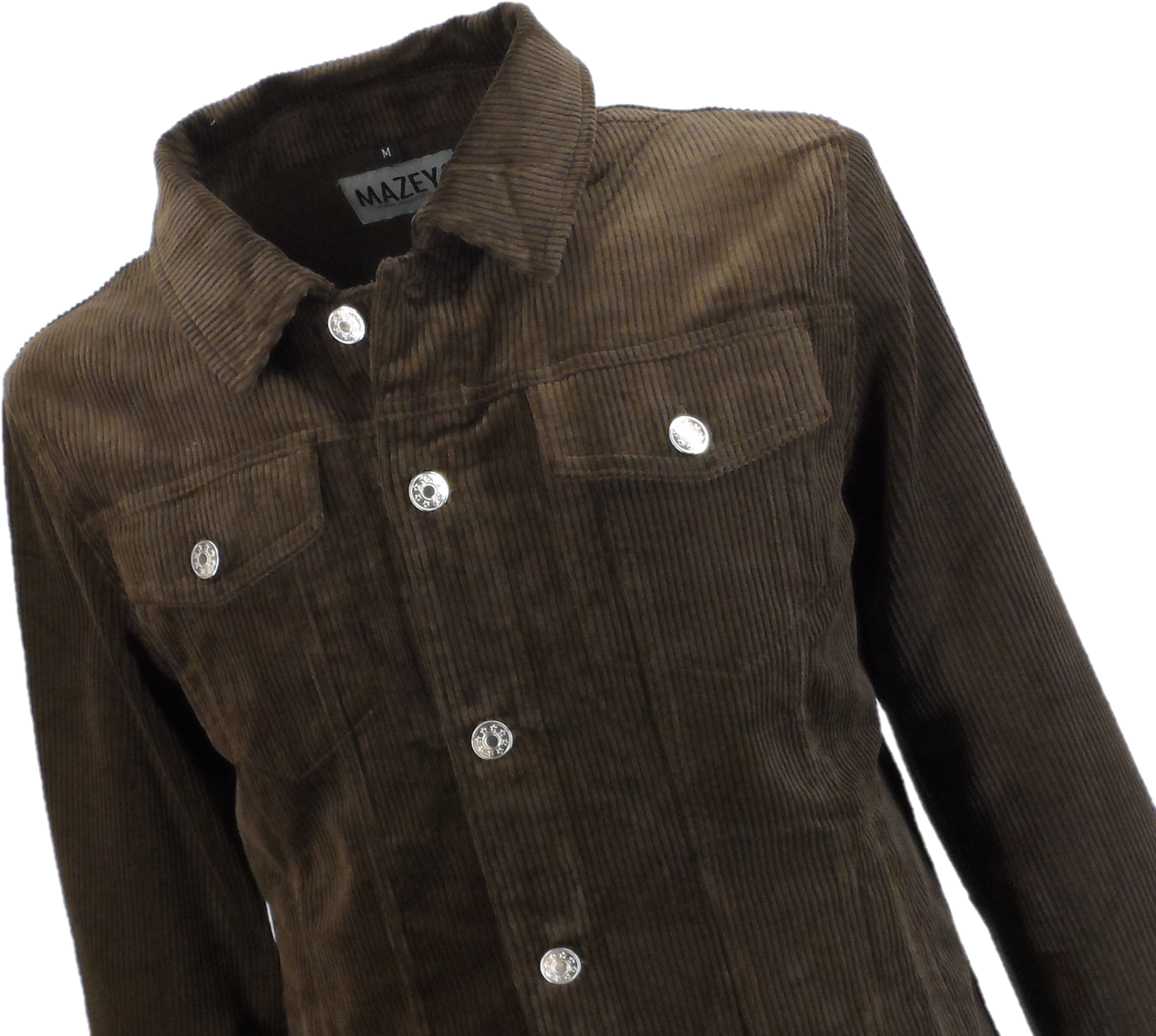 Mens 60s Retro Vintage Cord Western Brown Trucker Jacket