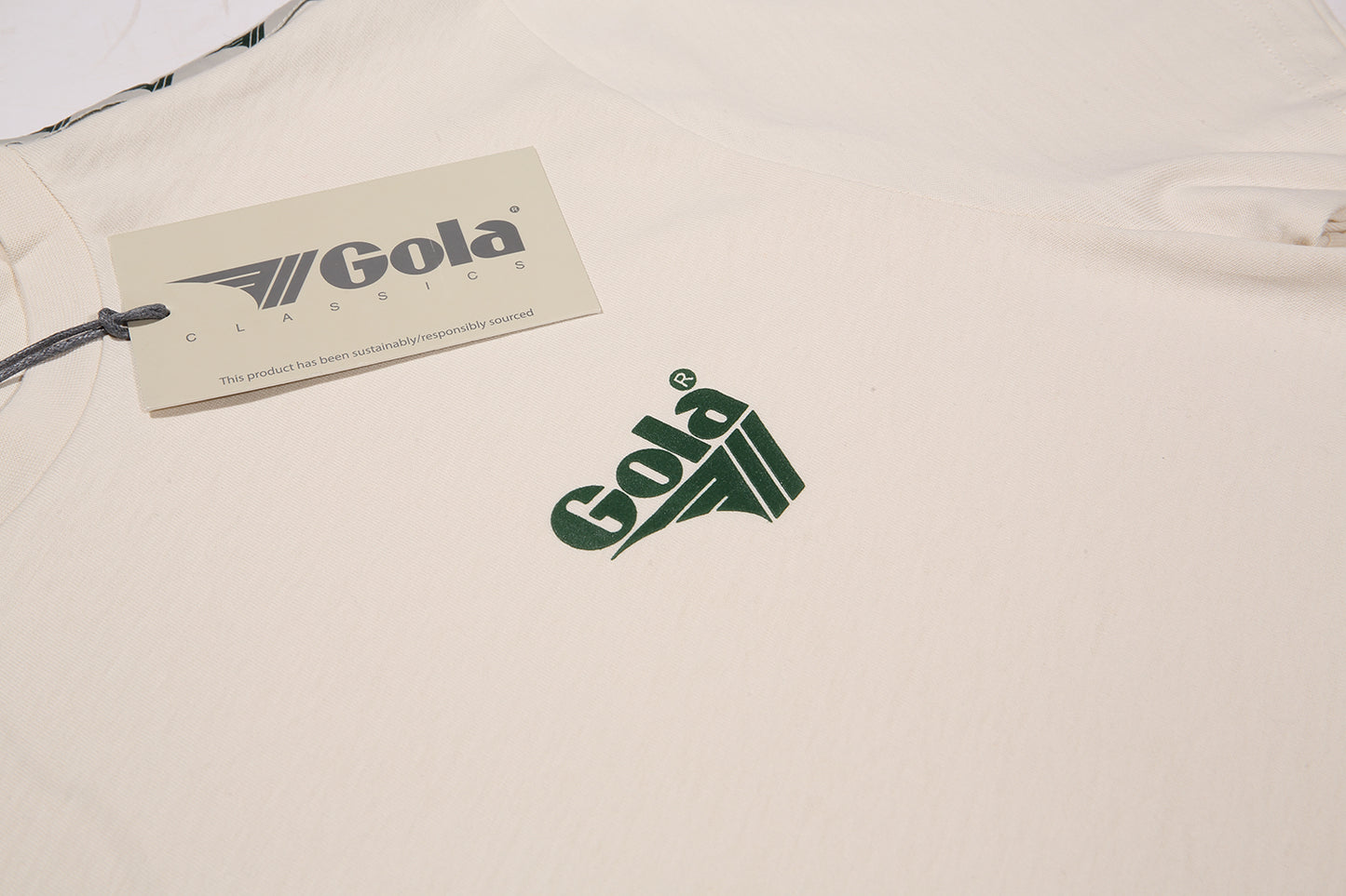 Gola Mens Ecru Taped Retro T Shirt