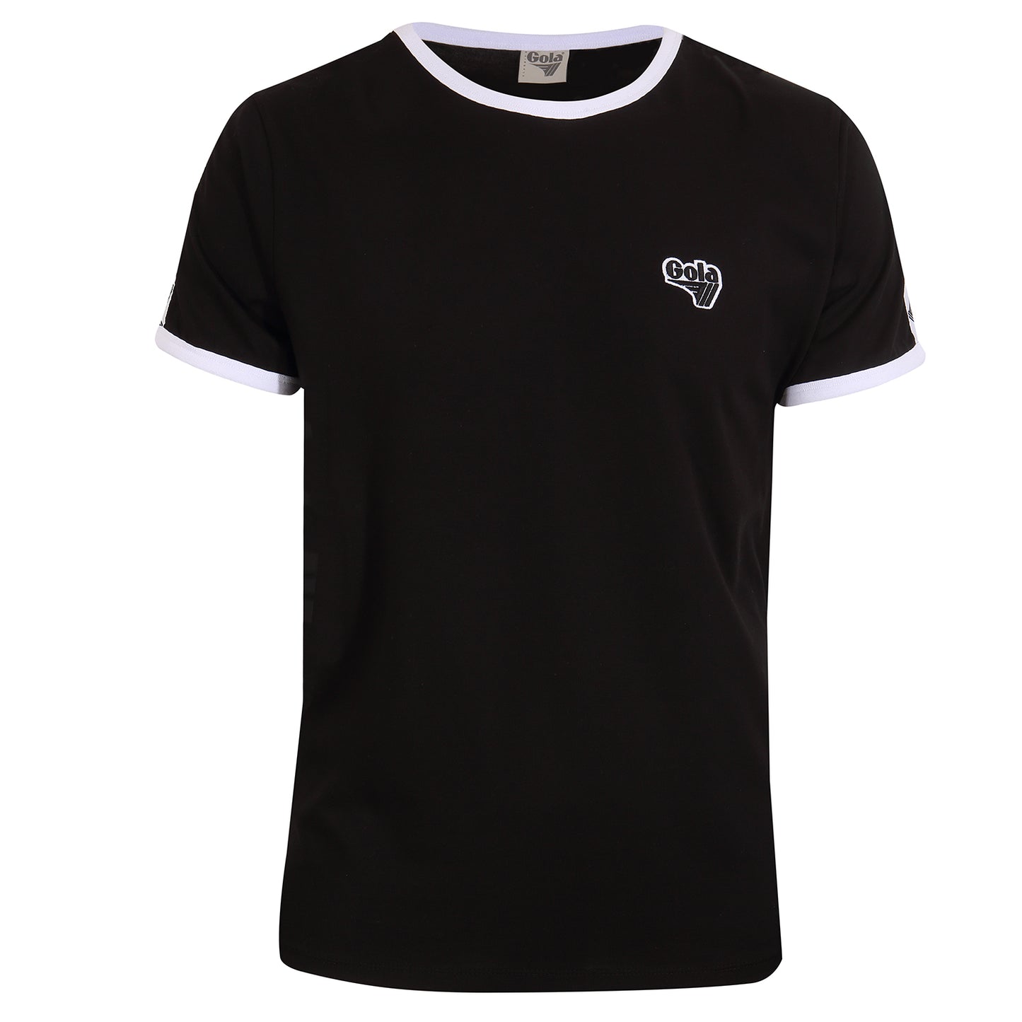 Gola Mens Black Taped Retro Ringer T Shirt