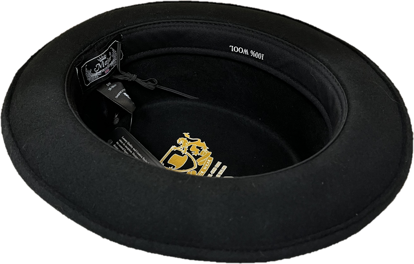 Mens Classic 100% Wool Porkpie Hats