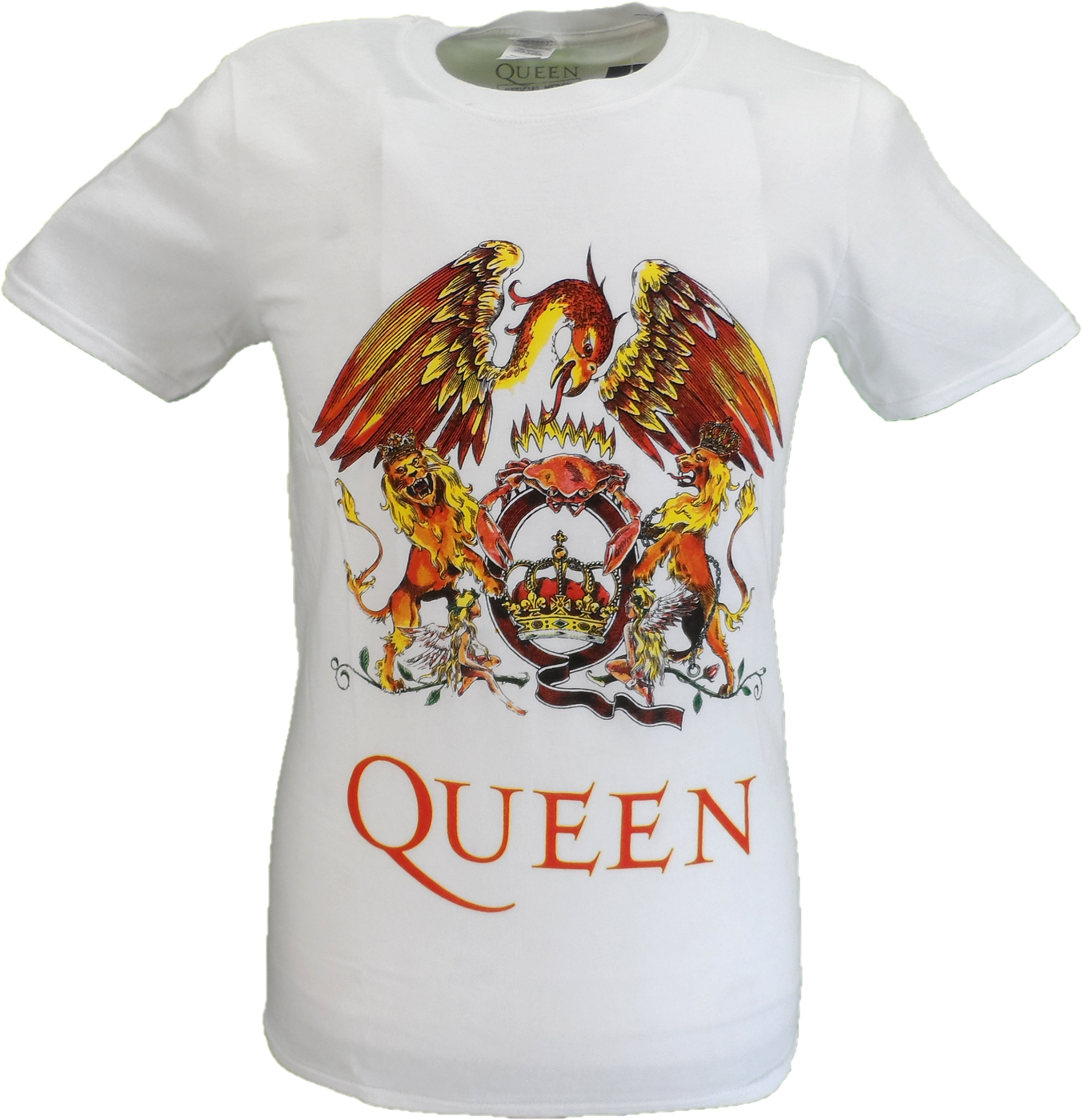 Maglietta Queen 'Classic Crest' Unisex, Colore Sabbia, Manica Corta – Merchandising Ufficiale