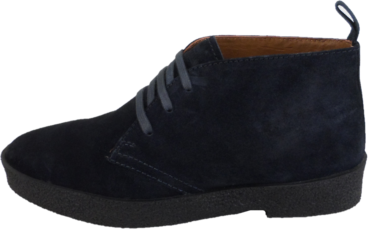 Roamers Mens Real Suede Navy Blue Retro McQueen Desert boots