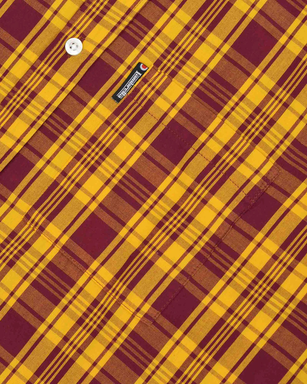 Lambretta Mens Burgundy/Gold Button Down Shirts