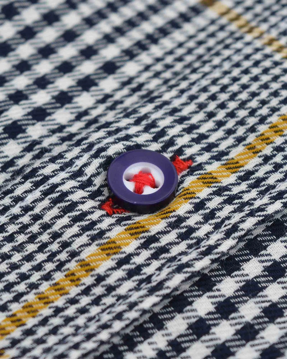 Lambretta Mens Houndstooth Short Sleeved Button Down Shirts