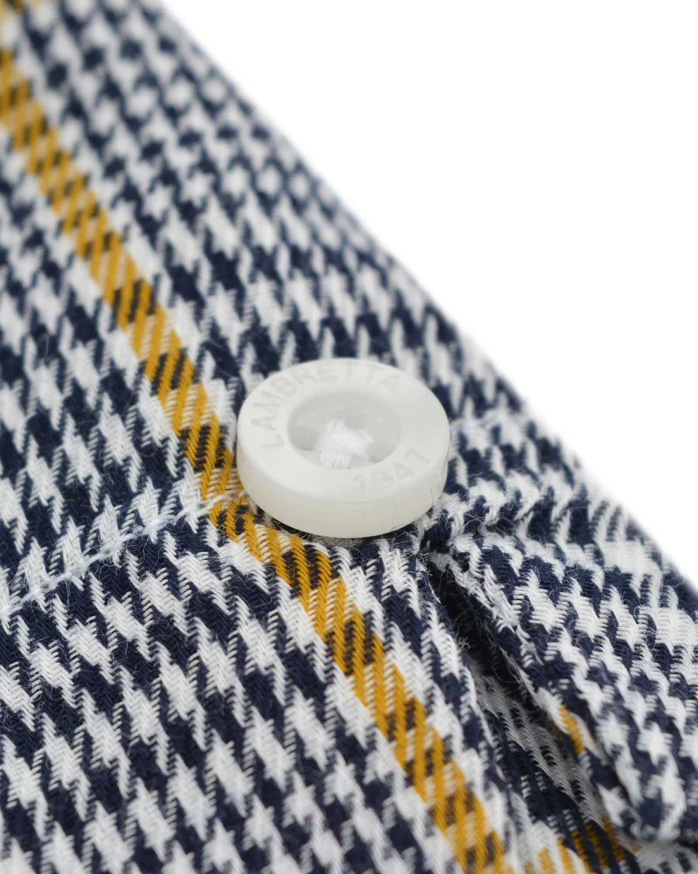 Lambretta Mens Houndstooth Short Sleeved Button Down Shirts