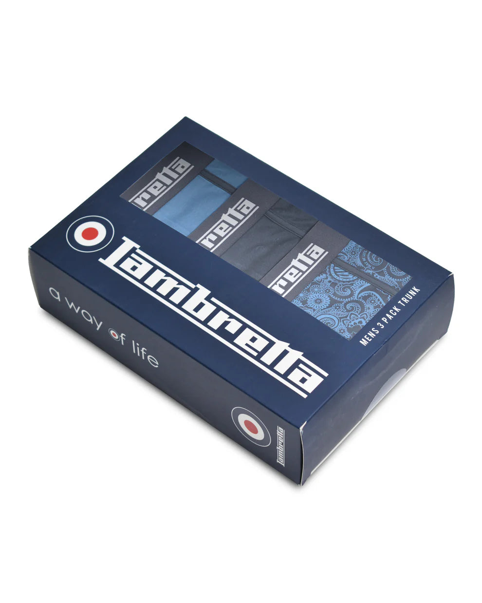 Lambretta Mens Navy Blue 3 Pair Pack Boxer Shorts