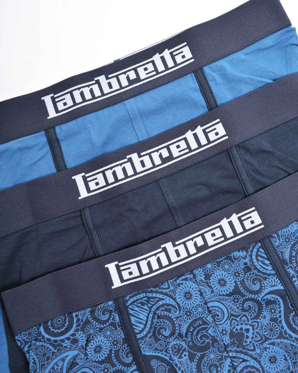 Lambretta Mens Navy Blue 3 Pair Pack Boxer Shorts