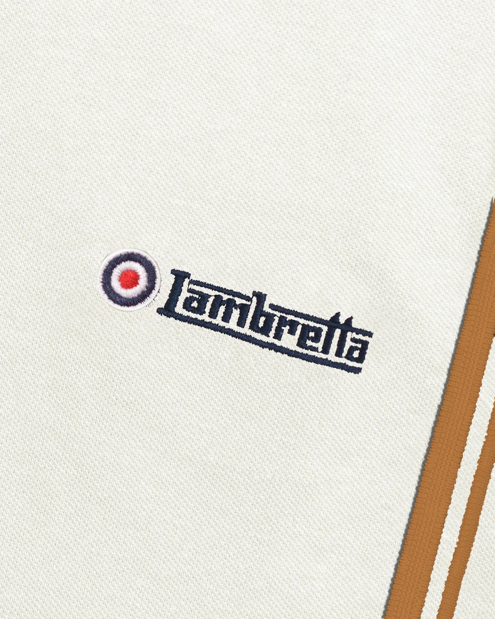 Lambretta Men`s Jet Stream/Tan Tipped Tipped 100% Cotton Polo Shirts