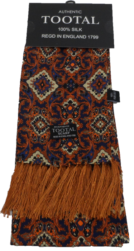 Tootal Mens Retro Paisley Print 100% Silk Scarves
