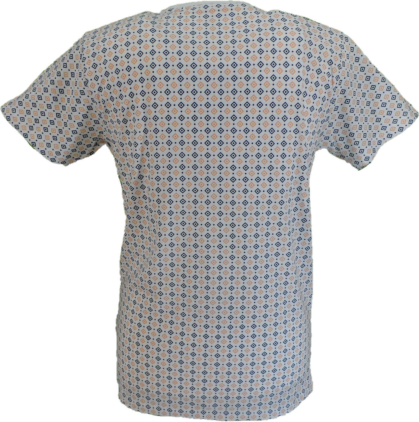 Lambretta Mens White All Over Geometric Print T-Shirt