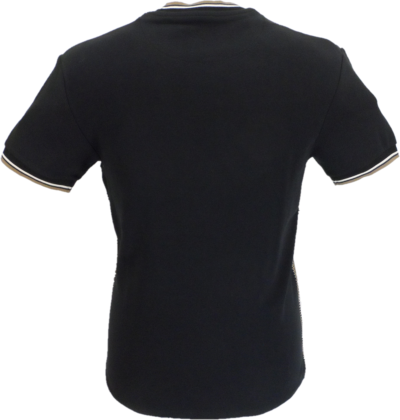 Trojan Mens Black Birdseye Jacquard Panel T Shirt