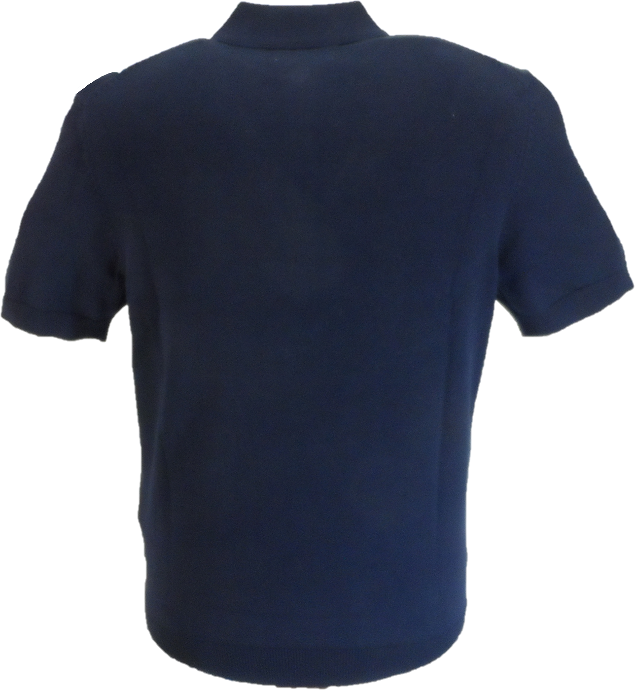 Ben Sherman Navy Blue Knitted Striped Mod Polo Shirt