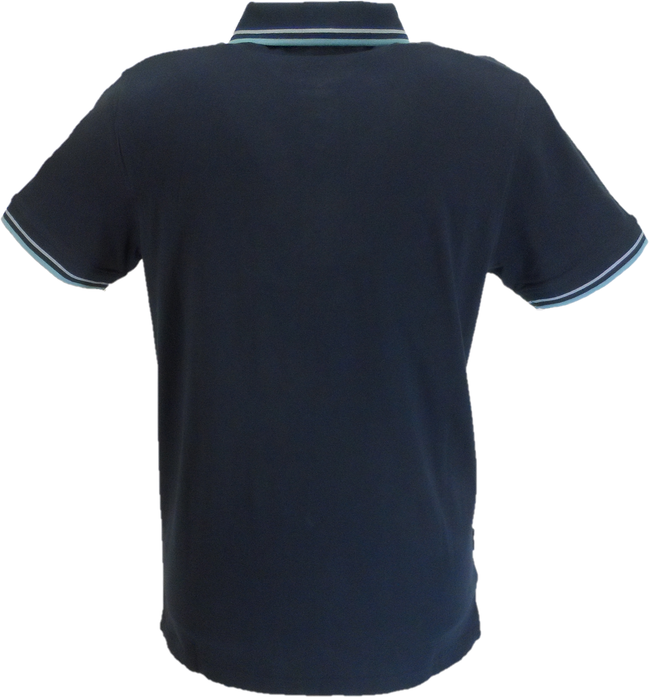 Lambretta Mens Navy Blue Houndstooth Print Cotton Polo Shirts