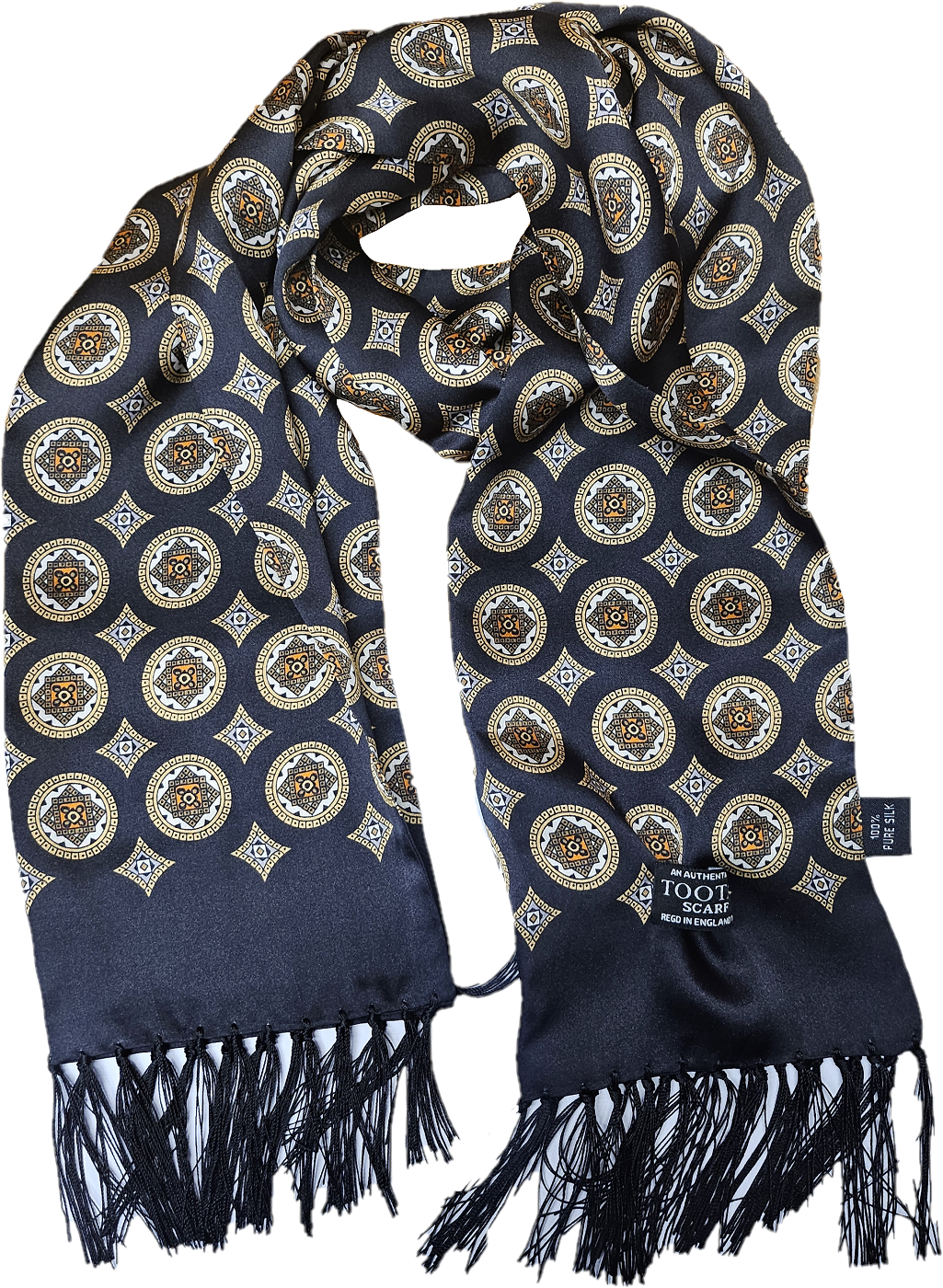 Tootal Mens Retro Geo Print 100% Silk Scarves