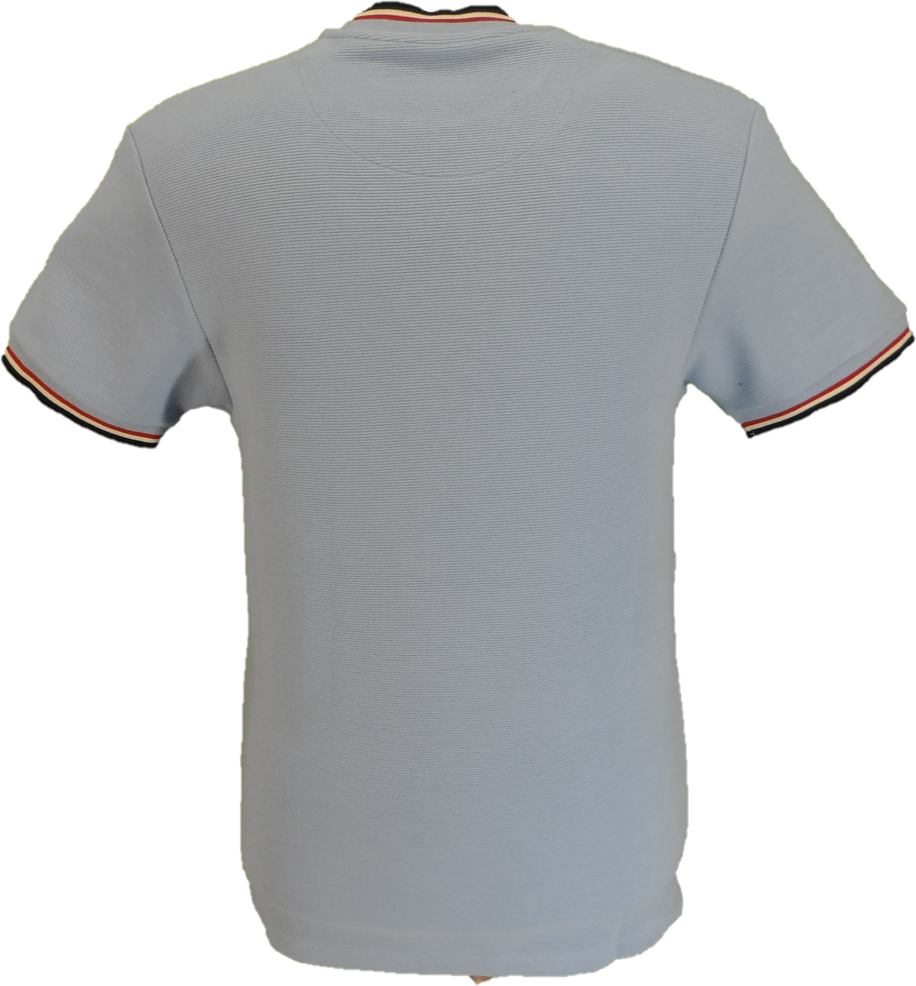 Trojan Mens Powder Blue Ottoman Rib Tipped Pique T Shirt