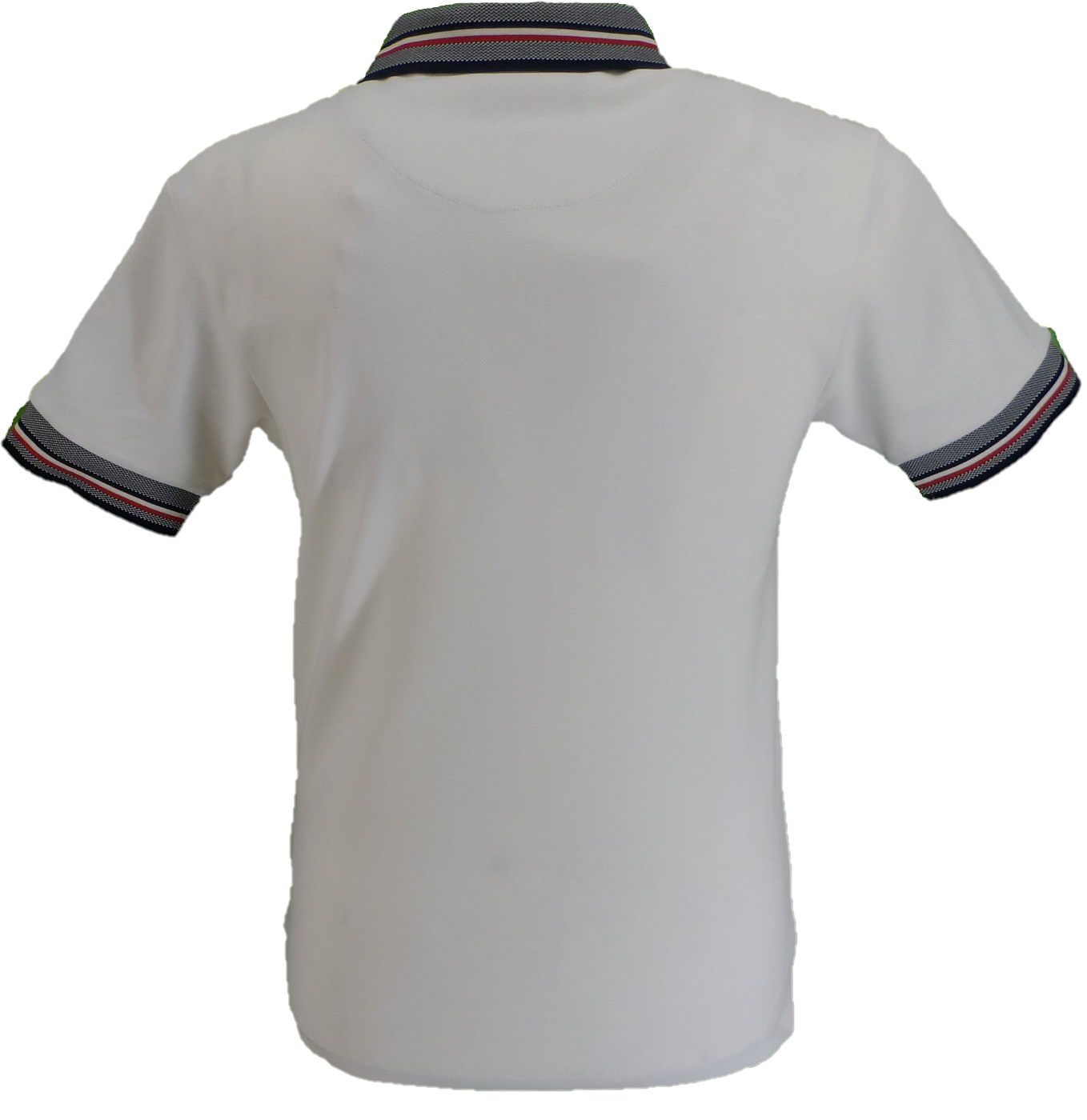 Trojan Mens Ecru Oxford Collar Rib Chrome-effect Zip Tipped Polo Shirt