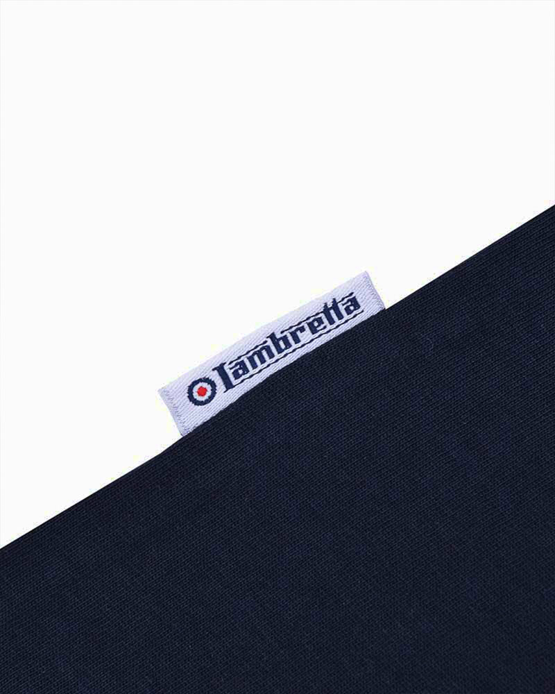 Lambretta Mens Navy Blue Target Logo Ringer T-Shirt