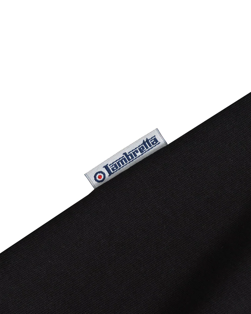 Lambretta Mens Black Gingham Collar Polo Shirts