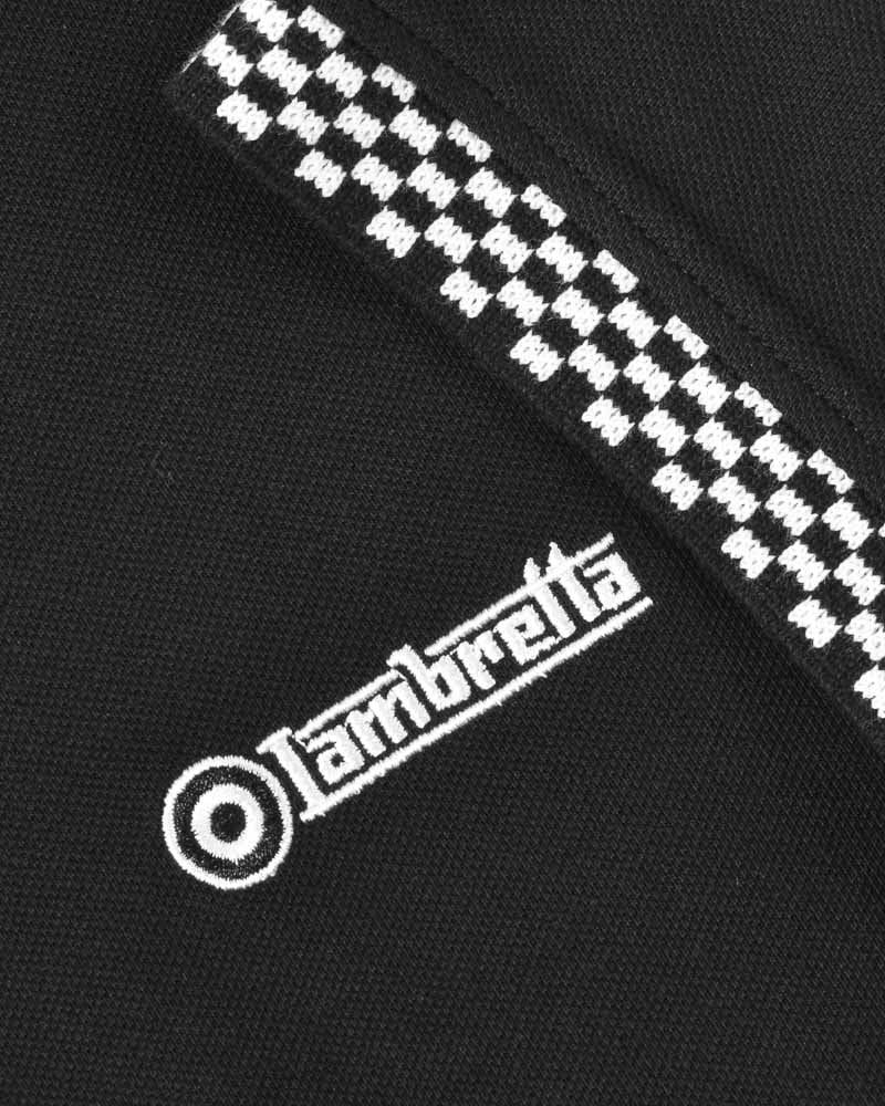 Lambretta Mens Black Two Tone Ringer Retro T Shirt