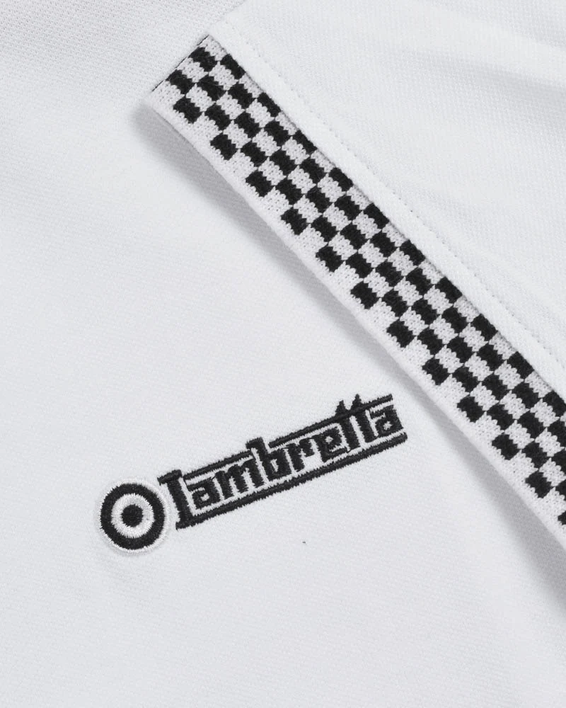 Lambretta Mens White Two Tone Ringer Retro T Shirt