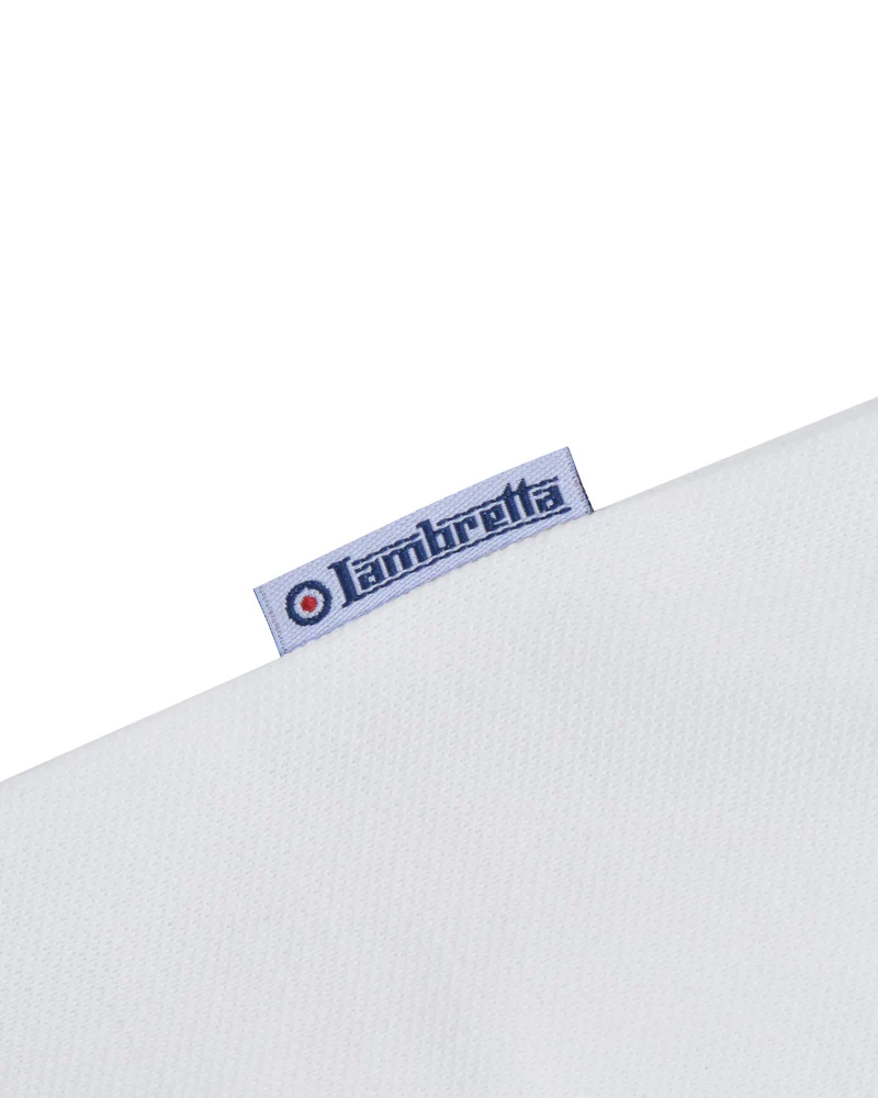 Lambretta Mens White Two Tone Ringer Retro T Shirt