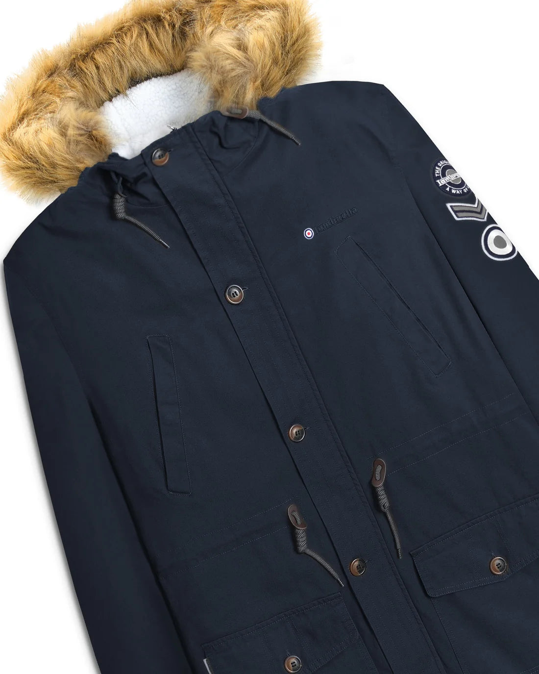 Lambretta Mens Dark Navy Retro Fishtail Parka