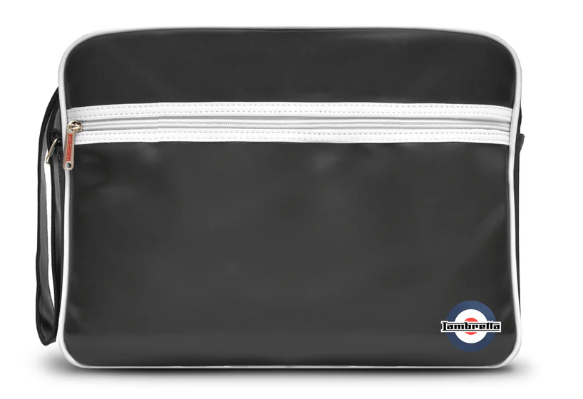 Lambretta Classic Retro Black/White Messenger/Flight Bag