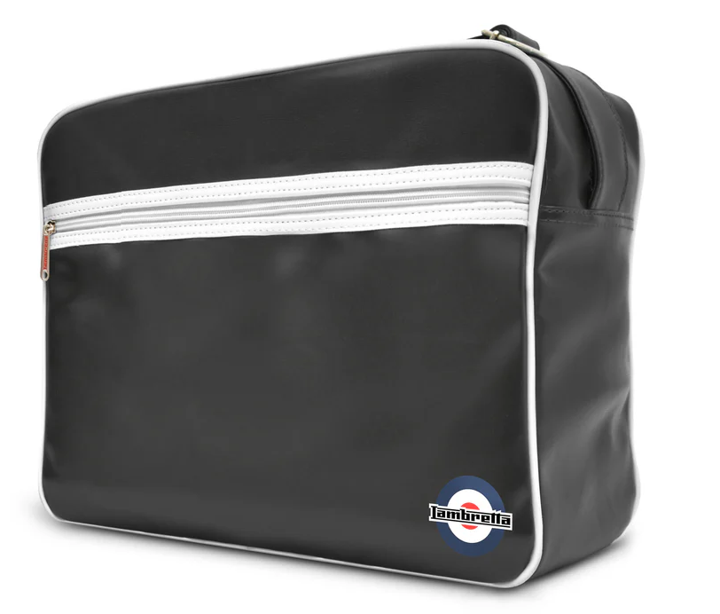 Lambretta Classic Retro Black/White Messenger/Flight Bag