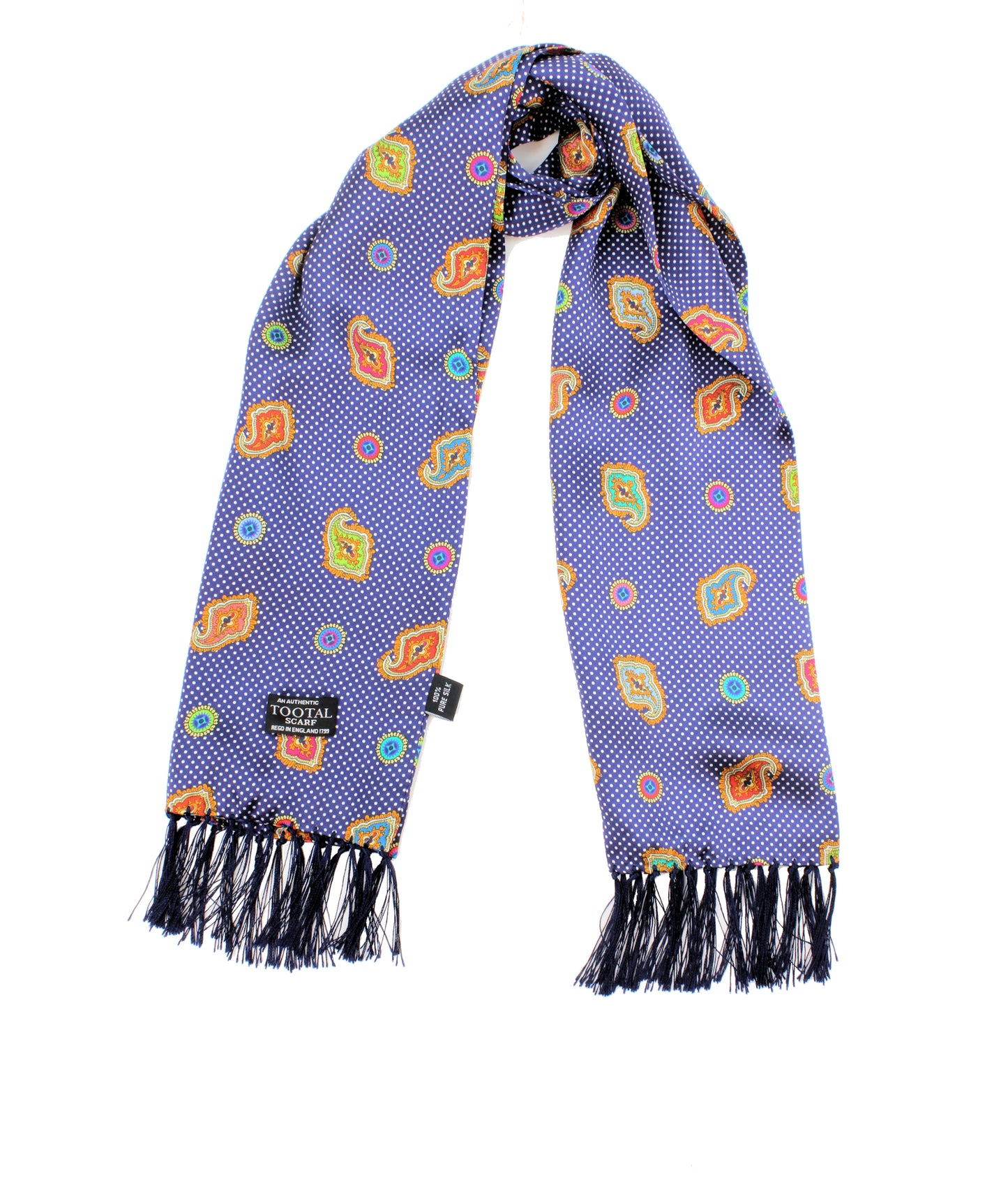 Tootal Mens Retro Paisley Print 100% Silk Scarves