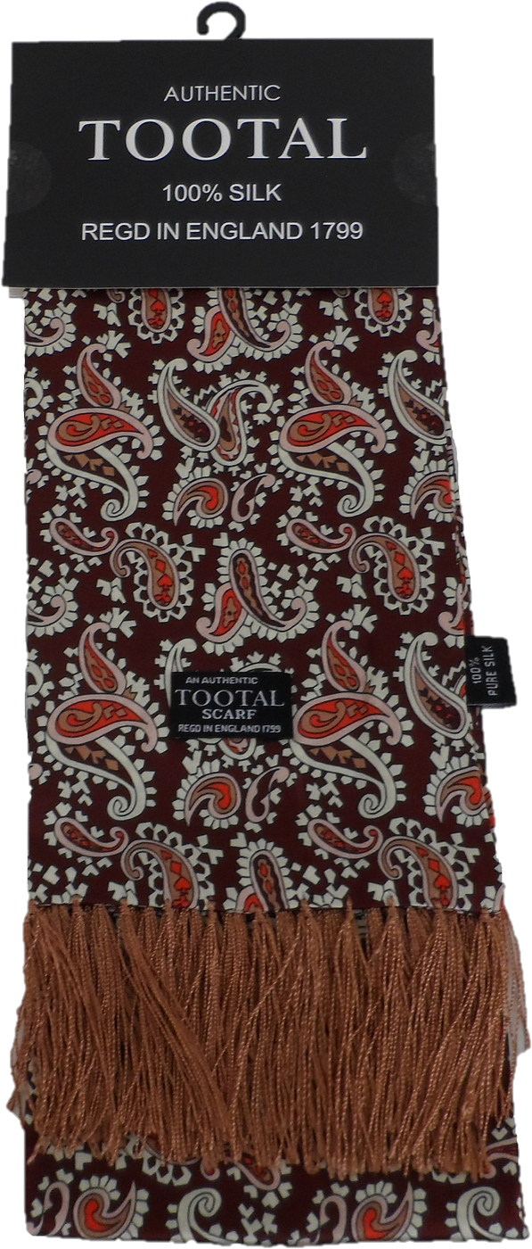 Tootal Mens Retro Paisley Print 100% Silk Scarves