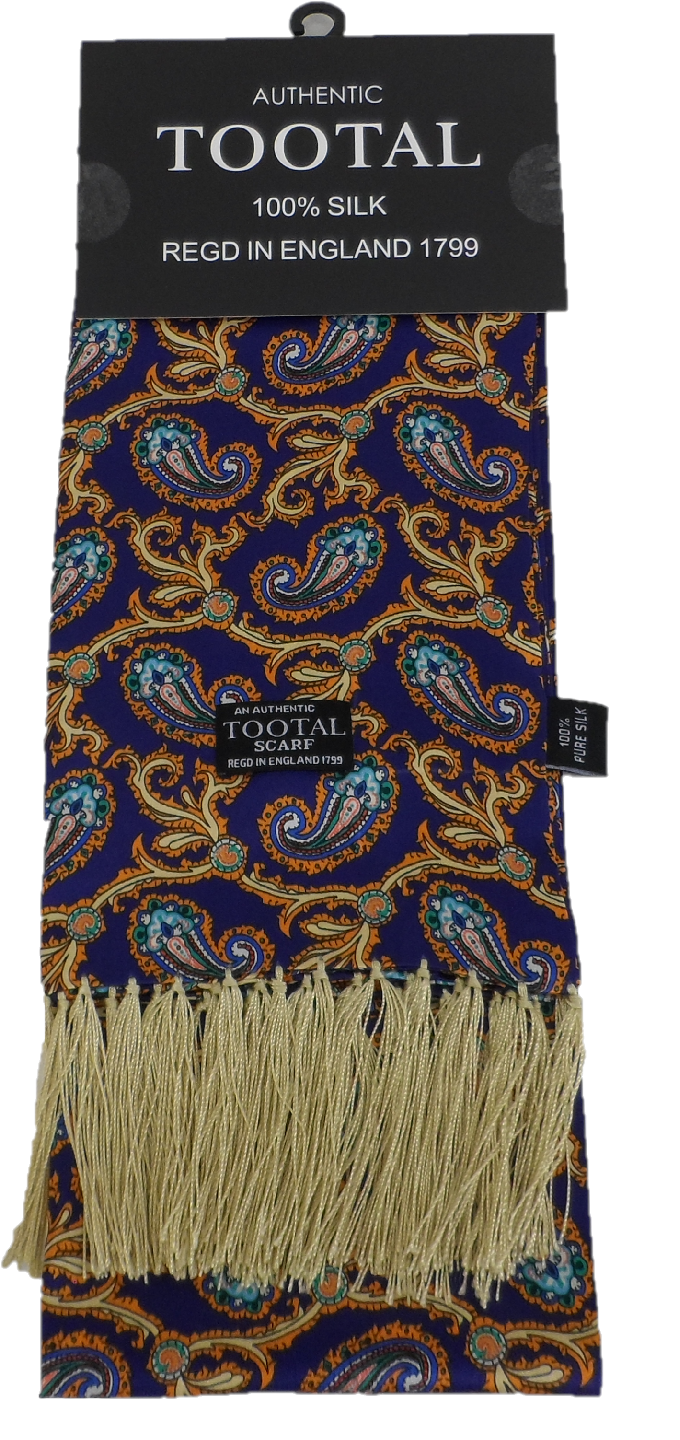 Tootal Mens Retro Paisley Print 100% Silk Scarves